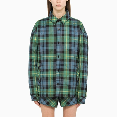 Philosophy Green And Light Blue Checked Jacket In Multicolor