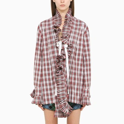 Philosophy Tartan Shirt With Ruches In Multicolor
