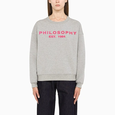 Philosophy Grey Logo Crewneck Sweatshirt In Multicolor