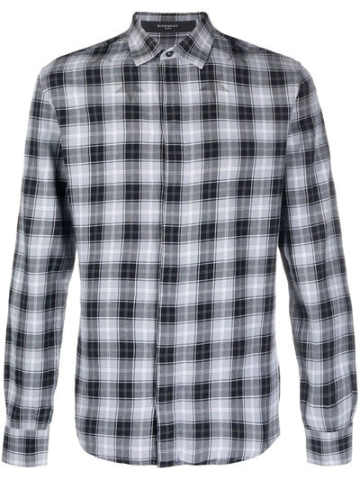 Pre-owned Givenchy 2000s Check-print Shirt In Black
