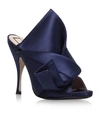 N°21 Navy Satin Bow Mules