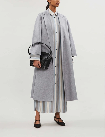 Max Mara Womens Light Grey Labbro Relaxed-fit Cashmere Coat In Light Grey