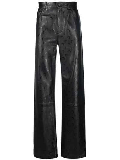 Marine Serre Crescent-moon Print Trousers In Black