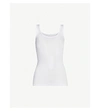 Vince Fitted Sleeveless Cotton-blend Top In White