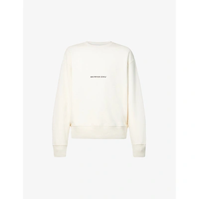 Mki Miyuki Zoku Staple Brand-print Cotton-blend Sweatshirt In Raw