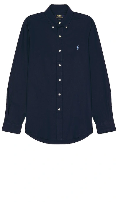 Polo Ralph Lauren 4d Slim Stretch Poplin Shirt In Blue