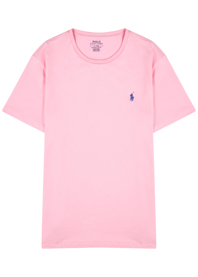 Polo Ralph Lauren Pink Logo-embroidered Cotton T-shirt