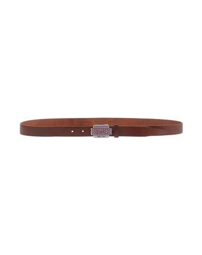 Dsquared2 Leather Belt In Cocoa