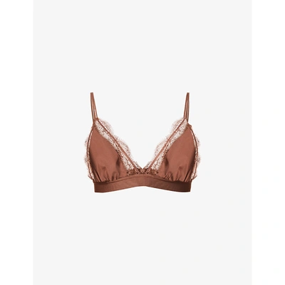 Love Stories Love Lace Recycled-polyamide-blend Bralette In Brown
