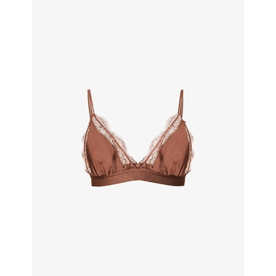 Love Stories Love Lace Recycled-polyamide-blend Bralette In Dark Brown