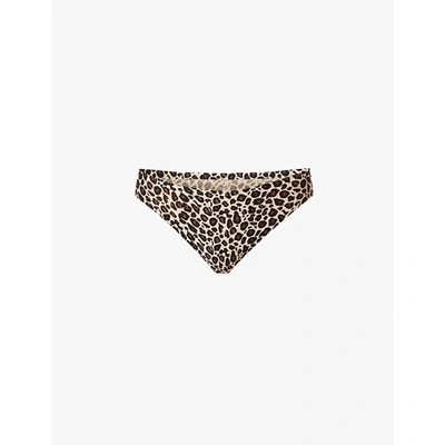 Chantelle Leopard-print Mid-rise Stretch-jersey Thong In Animal Print