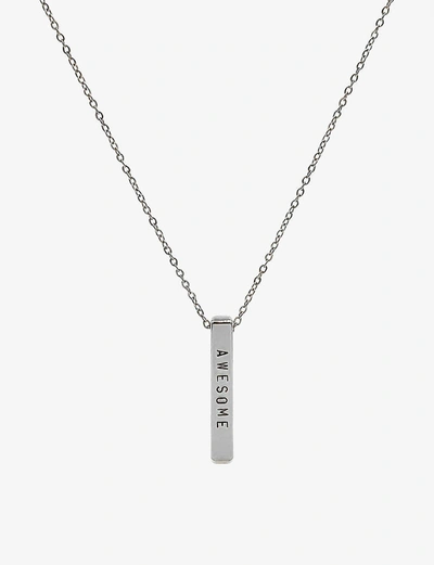 Littlesmith Personalised 9 Characters Silver-plated Vertical Bar Necklace