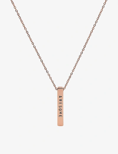 Littlesmith Personalised 9 Characters Rose Gold-plated Vertical Bar Necklace