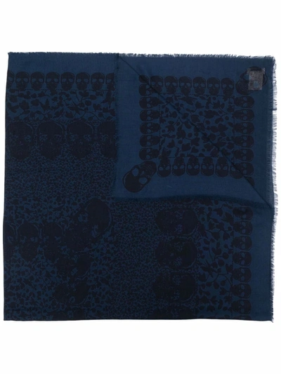 Zadig & Voltaire Womens Navy Kerry Skull-print Woven Scarf 1 Size