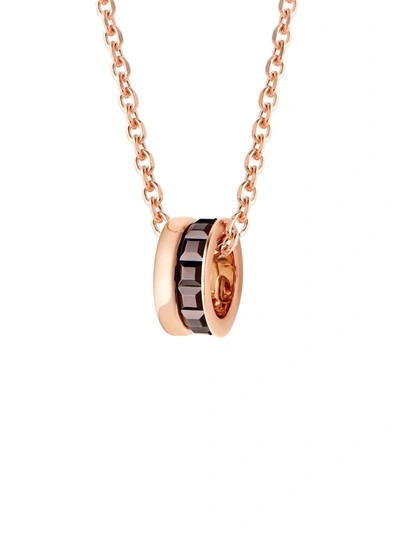 Boucheron Yellow Gold And Pink Gold Brown Pvd Quatre Mini Pendant Necklace In Rose Gold