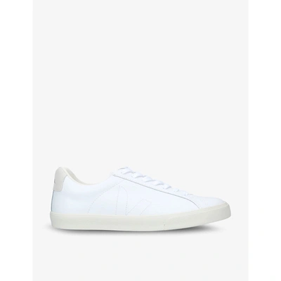 Veja Esplar Logo-embossed Low-top Leather And Canvas Trainers In White
