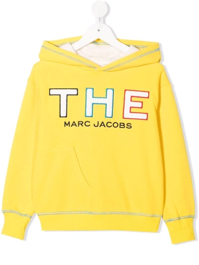The Marc Jacobs Teen Logo-embroidered Hoodie In 黄色