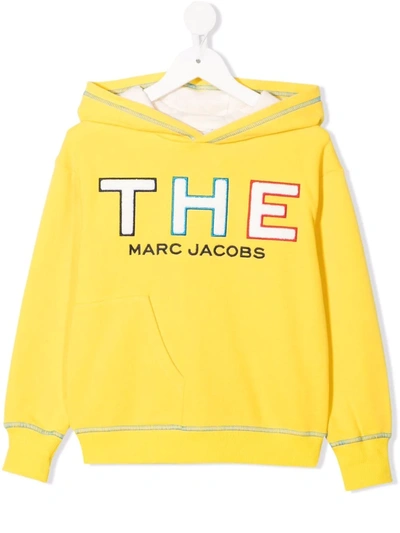 Marc Jacobs Teen Logo-embroidered Hoodie In 黄色