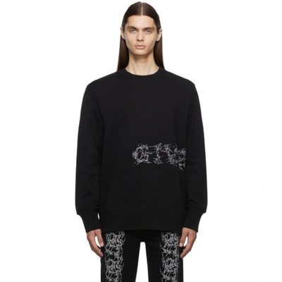Givenchy Barbed Wire Logo Graphic Cotton Sweatshirt In 001-black
