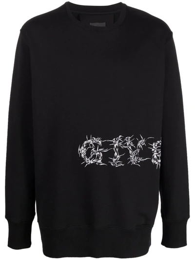 Givenchy Barbed Wire Crew-neck Sweatshirt In Black