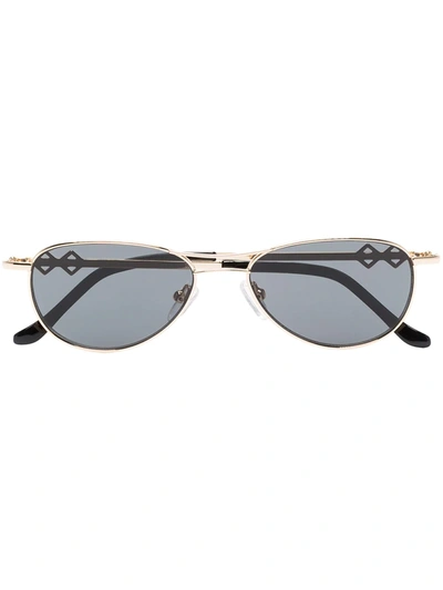 Karen Wazen Black Jen Aviator-style Sunglasses In Gloss Gold/ Black