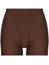 Abysse Greta High Waist Shorts In Brown