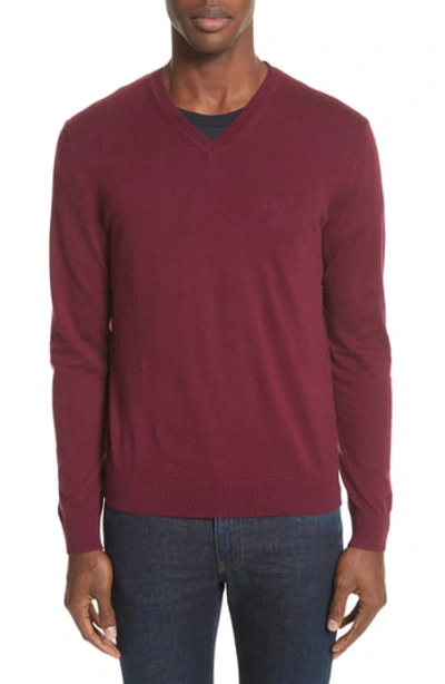 Burberry Randolf V-neck Sweater - 100% Exclusive In Claret Red