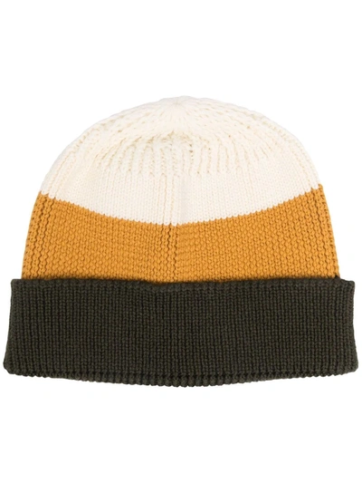 Tagliatore Colour-block Knitted Beanie In Verde