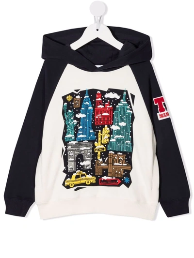 Marc Jacobs Teen Graphic Print Cotton Hoodie In Navy