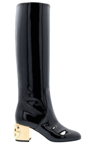 Dolce & Gabbana Dg-heel Knee-length Boots In Black