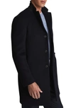 Reiss Gable Epsom Wool Blend Overcoat In Navy