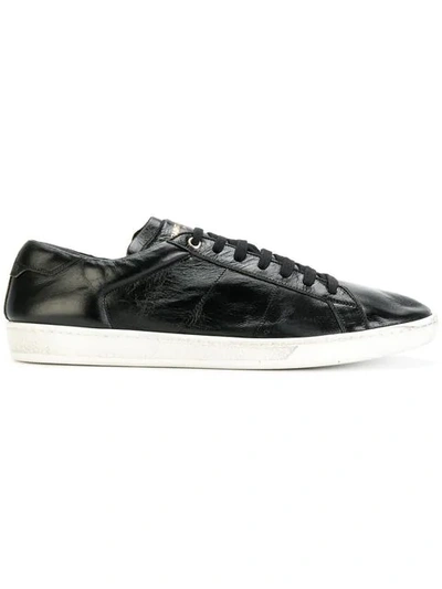 Saint Laurent Court Classic Low-top Leather Trainers In Black
