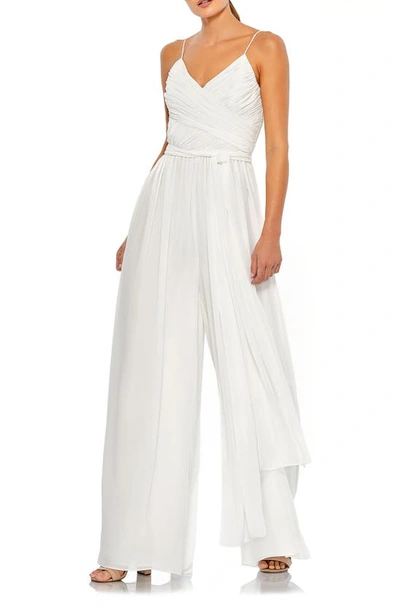 Ieena For Mac Duggal Wide Leg Jumpsuit Dress In White