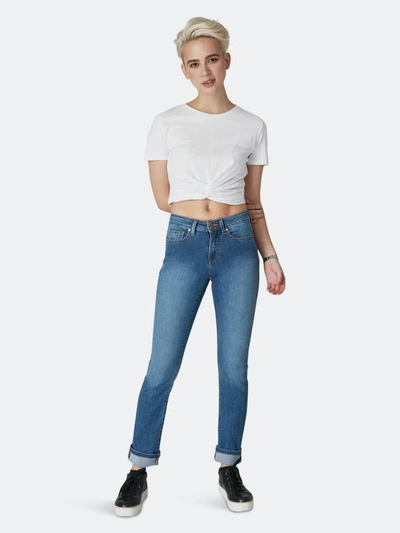 Lola Jeans Kristine Mid-rise Straight Jeans In Blue