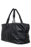 X-ray Pebbled Faux Leather Travel Duffel Bag In Black