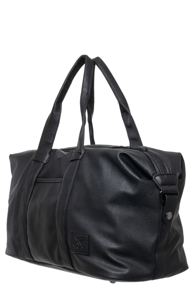 X-ray Pebbled Faux Leather Travel Duffel Bag In Black