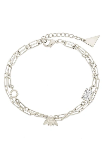 Sterling Forever Women's Melina Charm Bracelet In Grey