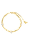 Sterling Forever Women's Ivy Double Chain Bracelet In Gold