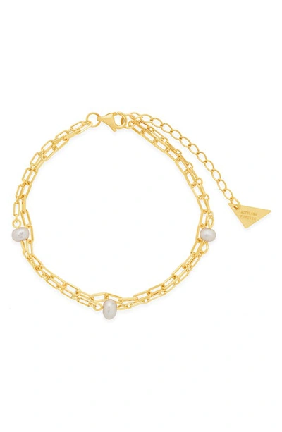 Sterling Forever Women's Ivy Double Chain Bracelet In Gold