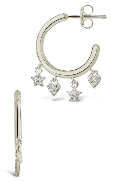 Sterling Forever Sterling Silver Celeste Hoop Earrings In Silver-tone