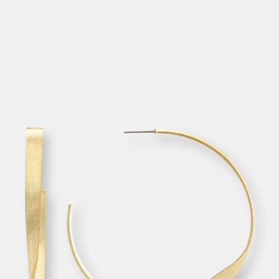 Rivka Friedman Satin Hoop Earrings In Gold