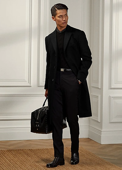 Ralph Lauren Kent Double-faced Cashmere Topcoat In Black