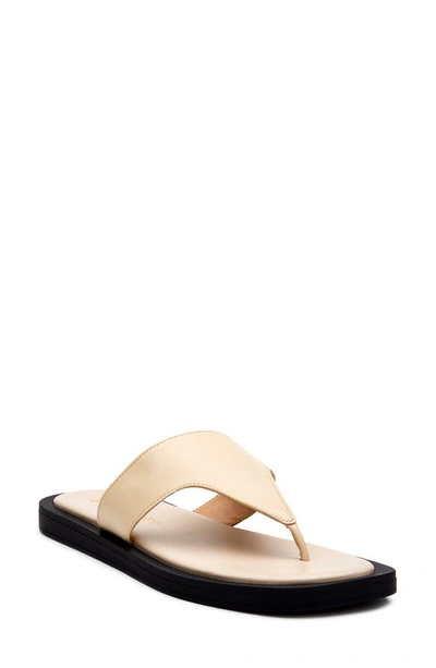 Matisse Romy Flat Thong Sandal In Bone Leather