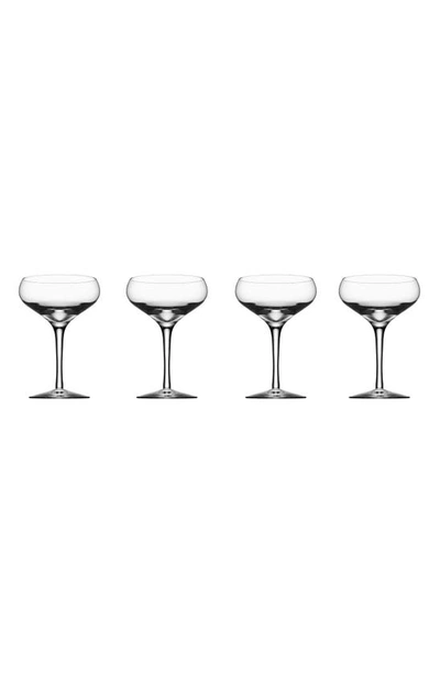 Orrefors More Set Of 4 Lead Crystal Coupe Cocktail Glasses In Clear