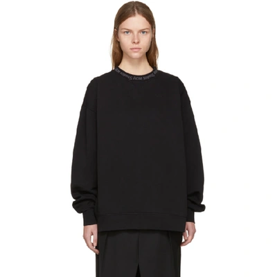 Acne Studios Yana Intarsia-trimmed Cotton-jersey Sweatshirt In Black
