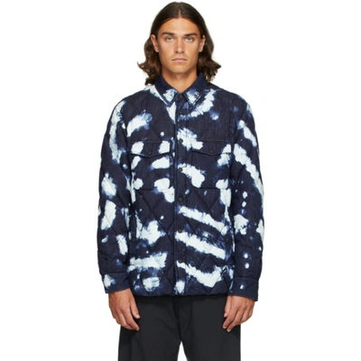 Moncler Briere Tie-dye Denim-down Overshirt In Blue