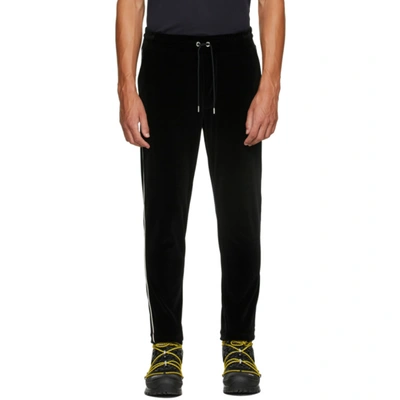 Moncler Black Velour Lounge Trousers In 999 Black