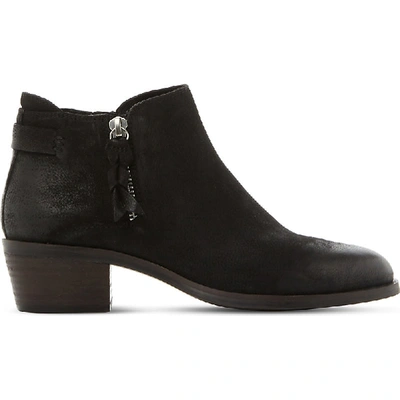 Steve Madden Ladies Black Casual Kyle Suede Heeled Ankle Boots In Nero