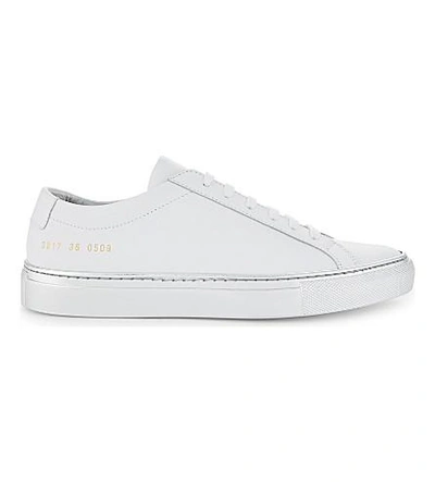 Common Projects Achillies Leather Low-top Sneakers In White Silver Sole