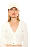 Alexia Admor Diamond Quilted Pleather Baseball Cap In Ivory